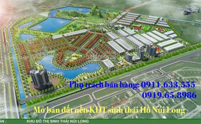 Bán lô đất biệt thự mặt hồ thuộc KĐT sinh Thái Hồ Núi Long