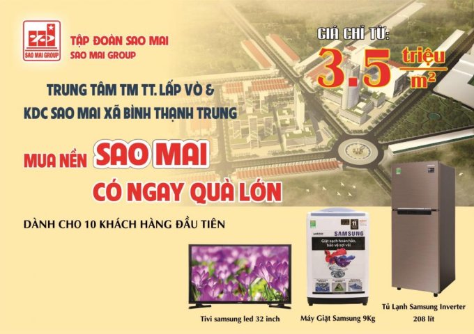 Bán đất nền dự án Sao Mai tại Lấp Vò,  Đồng Tháp diện tích 100m2  giá 346 Triệu
