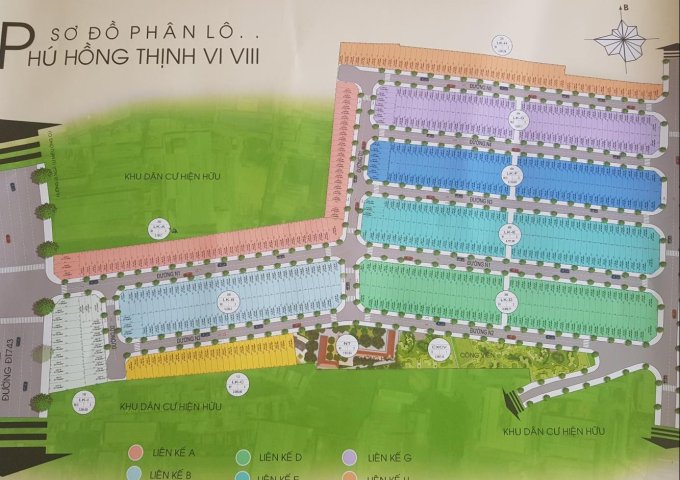 Bán đất nền dự án tại dự án khu dân cư Phú Hồng Thịnh 8, Thuận An, Bình Dương, DT 60m2, giá 1.2 tỷ