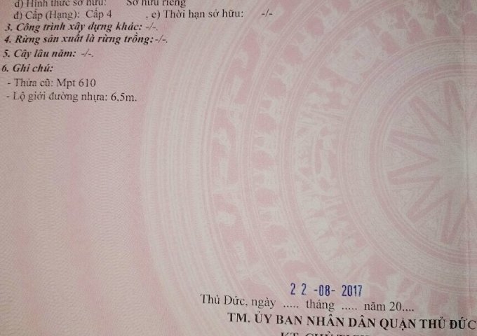 Đất Sổ Riêng Đường Cây Keo, Tam Phú, Thủ Đức, DT 54m2, MT Đường 6,5m, Ngay Chung Cư Sunview, Đạt Gia