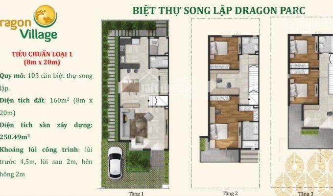 Nhà Phố Dragon village quận 9 - 1 T + 2L, giá 3,9 tỷ/căn 6x15m. HT vay NH 70%