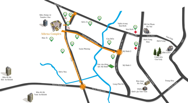 Bán căn hộ chung cư Athena Xuân Phương, dt 69m2, 2 PN, 2WC, giá bán 17,5tr/m2, ở ngay