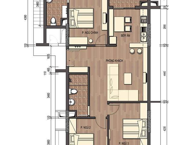 Bán căn hộ tầng 2 chung cư CT6 Mỹ Đình Sông Đà, Hà Nội, 105m2 - 29,5 triệu/m2