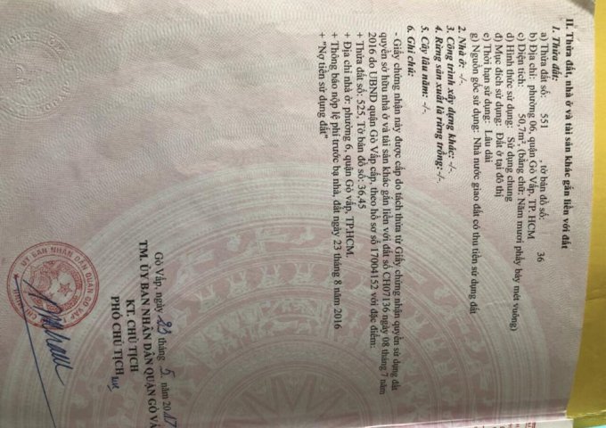 Đất khu phân lô đồng diều Nguyễn Văn Lượng, phường 6, quận Gò Vấp