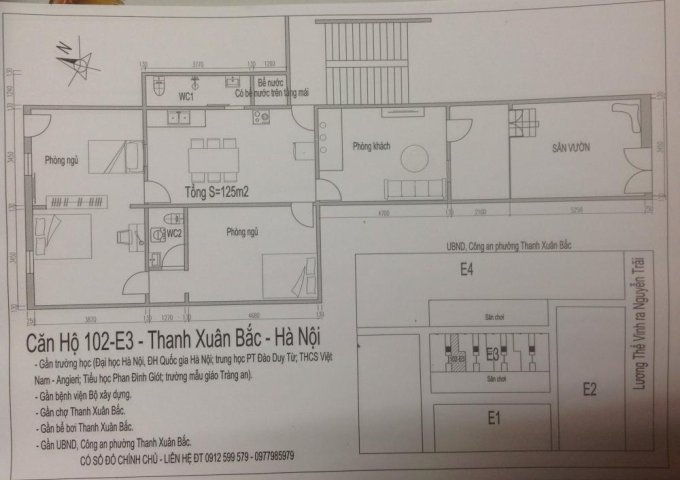 Cần bán nhà 125m2 tập thể E3 tầng 1 sổ đỏ