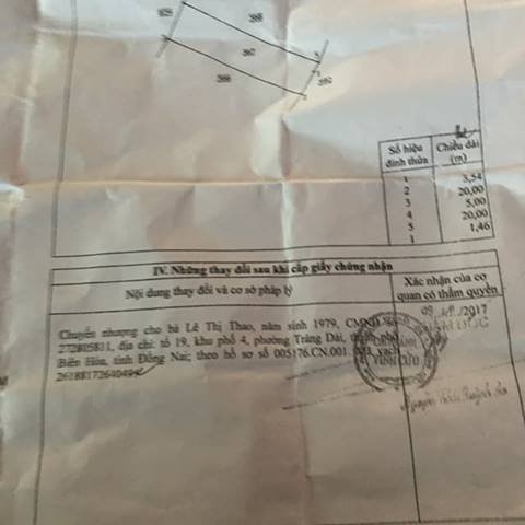 Bán đất đường Lương Thực, xã Thạnh Phú, sổ hồng riêng, thổ cư 100%, 660tr/5x20m