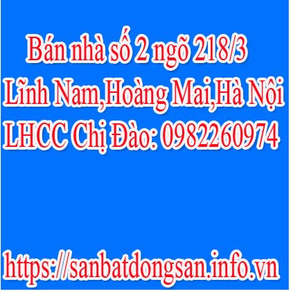 Bán nhà số 2 ngõ 218/3 Lĩnh Nam,Hoàng Mai,Hà Nội