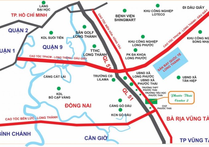 khu dân cư phước thái center 2-- Long thành, giá chỉ từ 5tr/m2