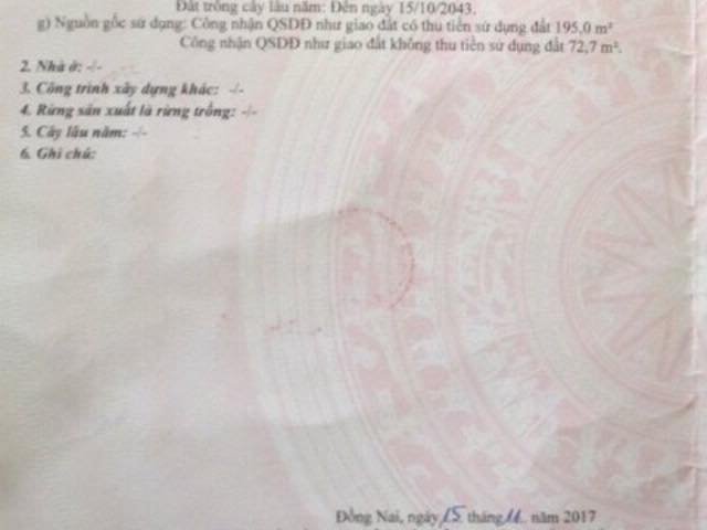 Bán đất Đường Lê Quý Đôn, Kp5, thị trấn Vĩnh An, Vĩnh Cửu, Đồng Nai