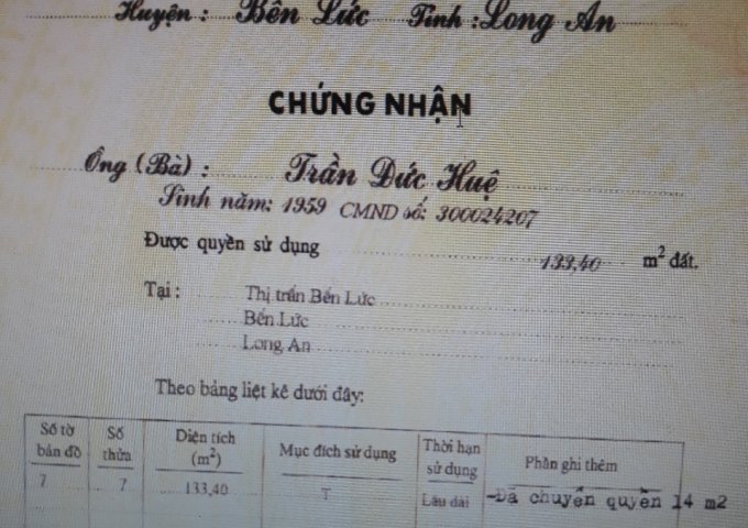 Bán nhà riêng tại Xã Bến Lức, Bến Lức, Long An, diện tích 108m2, giá 1.7 tỷ