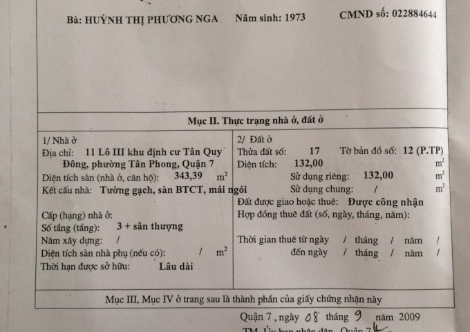 Bán nhà mặt tiền đường Số 75, KDC Tân Quy Đông, P. Tân Phong, quận 7, cách Nguyễn Thị Thập 50m