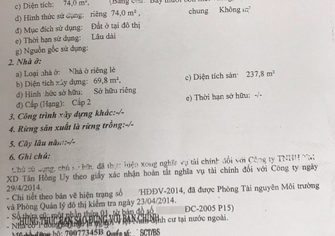 Bán nhà mặt tiền đường Nguyễn Sỹ Sách, P15, Q. Tân Bình, DT 4mx18,5m