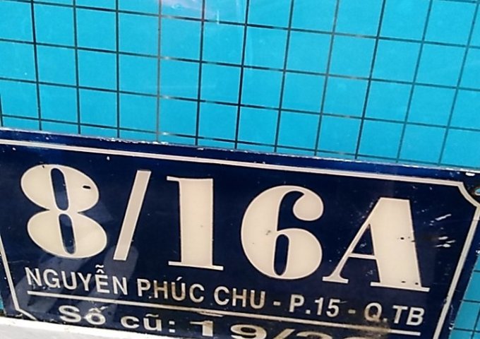 Nhà 1 trục 8/16A Nguyễn Phúc Chu, P15, Tân Bình, DT 4,1x9.5m, giá 2,35 tỷ
