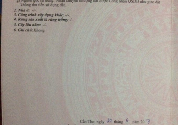 Bán đất vườn khu tái định cư 923, An Bình, Ninh Kiều giá 350 tr