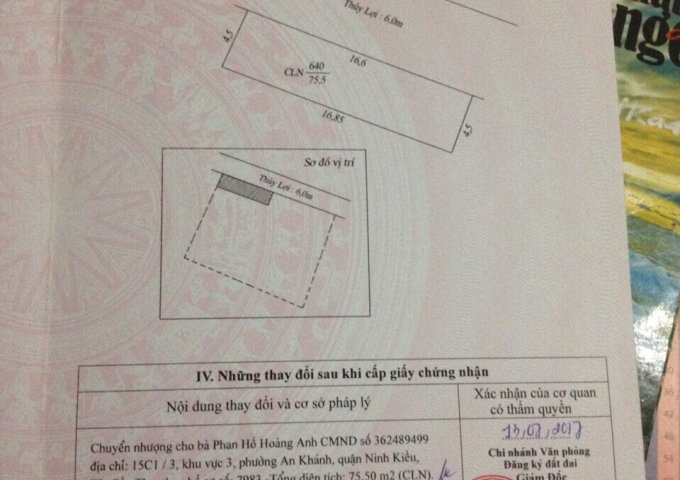 Bán đất vườn khu tái định cư 923, An Bình, Ninh Kiều giá 350 tr