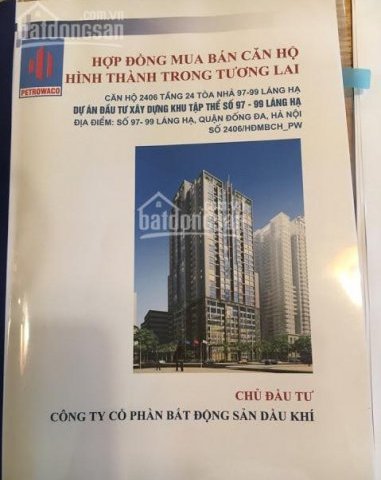 Bán suất ngoại giao dự án 97- 99 Láng Hạ. Diện tích 121 - 126m2, giá 39tr/m2