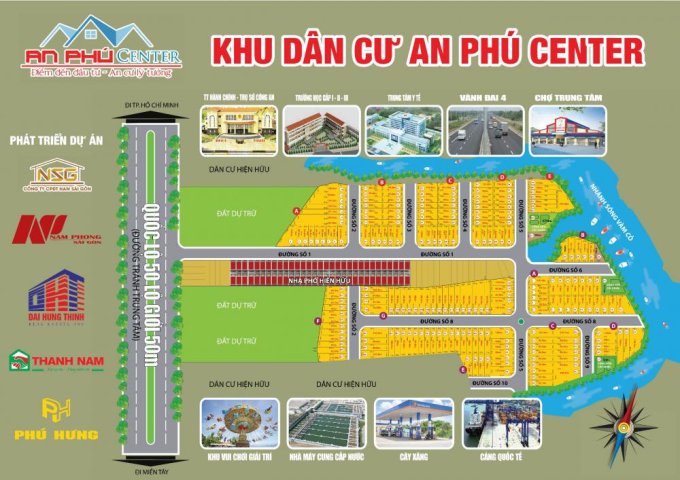 Mở bán 300 nền đất dự án An Phú Center, Quốc Lộ 50, Cần Đước Long An, giá rẻ, SHR