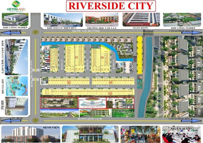 Mở bán 300 nền đất đô thị Riverside City, TT Cần Đước, Long An, SHR, chỉ 680 triệu/nền