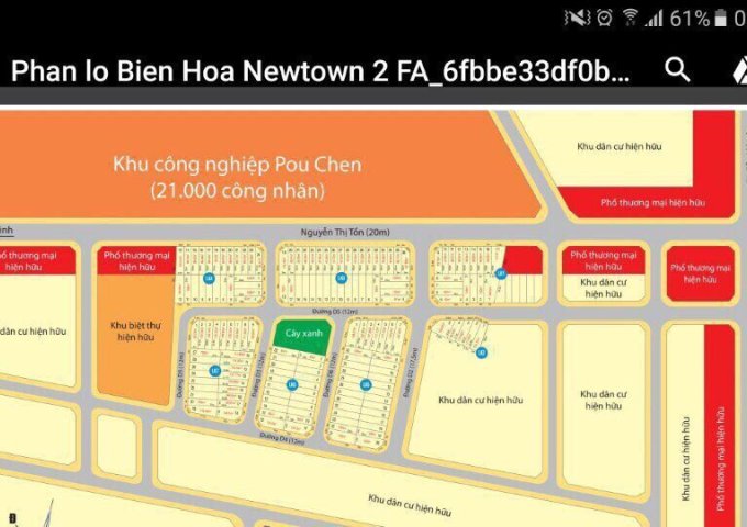 Bán đất nền thổ cư, sổ đỏ MT đường Nguyễn Thị Tồn, Biên Hòa, Đồng Nai, DT 100m2, giá 13,5tr/m2
