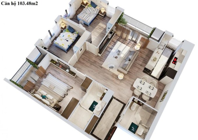 Bán căn hộ 3 phòng ngủ giá chỉ từ 3.1 tỷ tại Imperia Sky Garden, Hai Bà Trưng