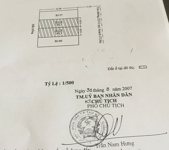 Cần bán lô đất đường Lý Thường Kiệt, Tam Kỳ. Giá 6.5 tỷ, liên hệ 0915 070 339