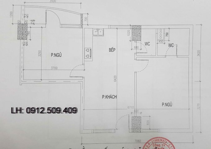 Cho thuê căn hộ chung cư CT2 khu đô thị Hoàng Văn Thụ, Hoàng Mai, HN 