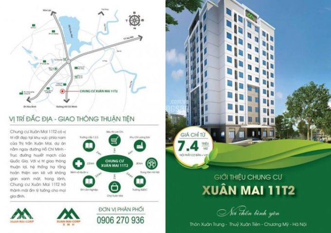 Bán căn hộ chung cư tại xã Thuỷ Xuân Tiên, Chương Mỹ, Hà Nội diện tích 58m2, giá 400 tr