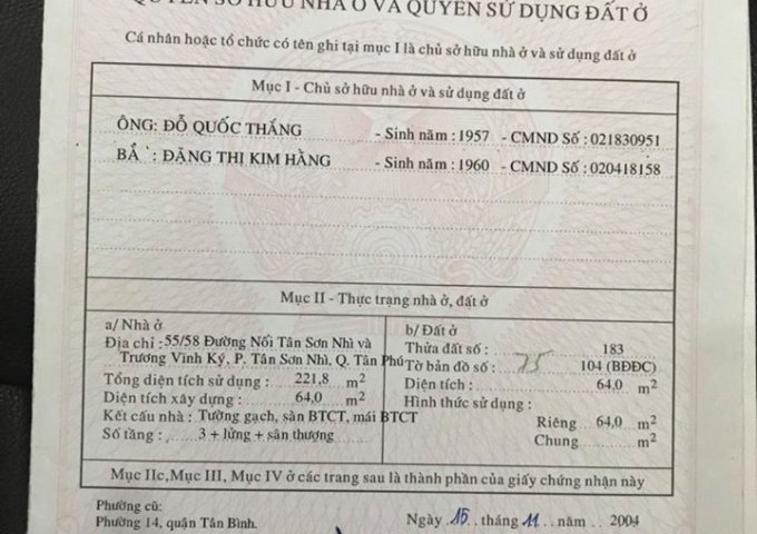 Nhà hẻm 94/ Nguyễn Thế Truyện, nhà 1 trệt lửng 2 lầu, 4x16m, hướng Đông, giá 7.8 tỷ