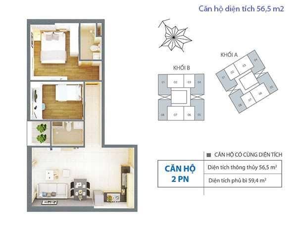 Cho thuê căn góc căn hộ Thủ Thiêm Sky, 2pn, full nội thất