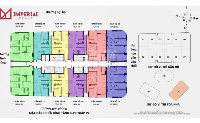 Cần bán CC Imperial Plaza 360 Giải Phóng, căn 1207, P2, DT 117m2, giá 28.5tr/m2, 0961637026