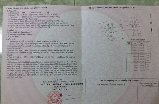 BÁN ĐẤT THỔ CƯ 5X30M, SỔ HỒNG Riêng, TÂN KIÊN, BÌNH CHÁNH, 01296.500.738