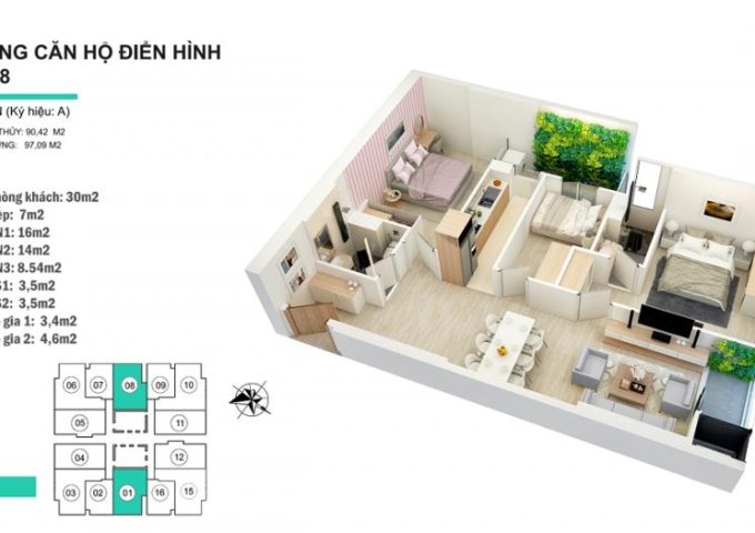 Cần bán 2 CC GoldSeason 47 Nguyễn Tuân, A 1007(60m2), A 0908 (90.8m2), giá 30 tr/m2