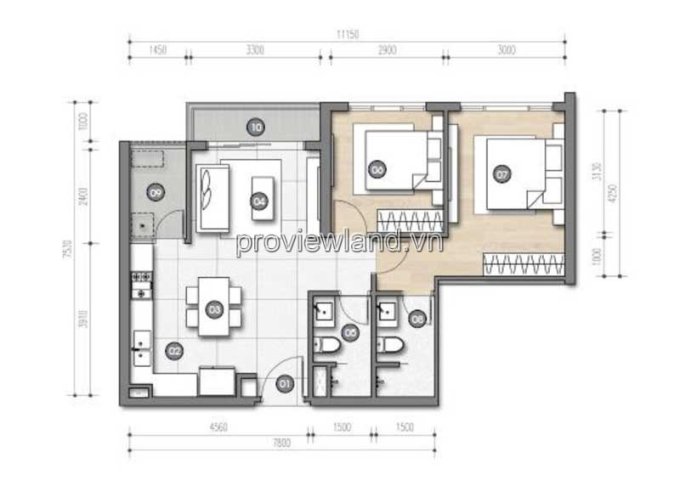 Cần bán căn hộ Palm Heights thuộc dự án Palm City, tháp T1, tầng 20, 79m2, 2PN