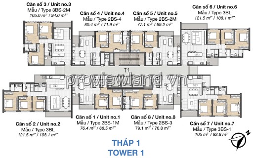 Cần bán căn hộ Palm Heights thuộc dự án Palm City, tháp T1, tầng 20, 79m2, 2PN