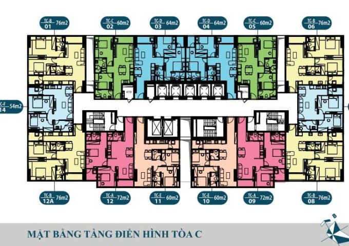 Bán căn hộ chung cư tại Dự án Intracom Riverside, Đông Anh,  Hà Nội diện tích 54m2  giá 18 Triệu/m²