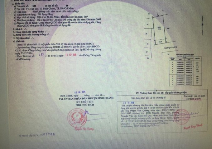 Bán gấp miếng đất 59m2 tại đường Nguyễn Hữu Trí, Tân Túc, Bình Chánh, sổ hồng riêng, đất đô thị