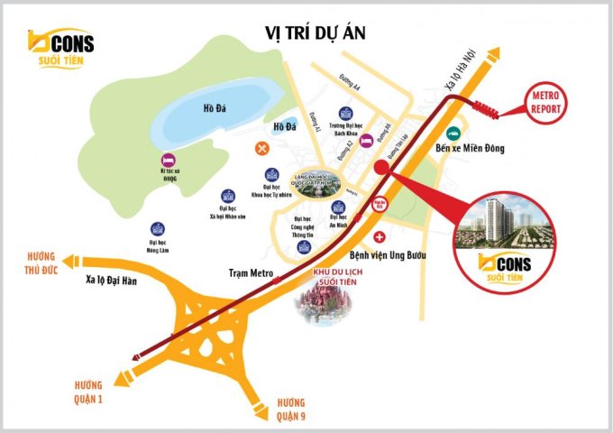 Ch Bcons Suối Tiên 800tr/2pn Ngay Làng Dh Quốc Gia, Tuyến Metro Sài Gòn Suối Tiên - 0902.151.288
