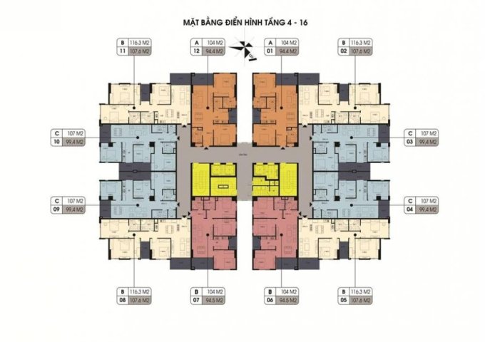Bán căn D1– 1207 chung cư cao cấp Northern Diamond, chỉ 3 tỷ cho căn hộ 94m2, 3PN