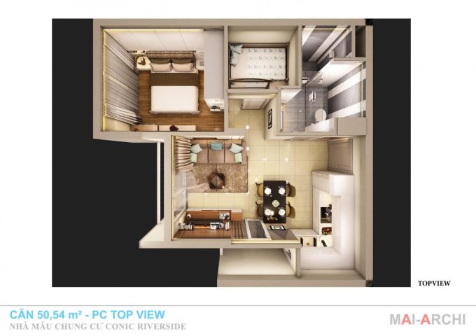 Bán căn hộ Conic riverside Quận 8, view sông, chỉ 180 triệu sở hữu ngay căn 2 PN