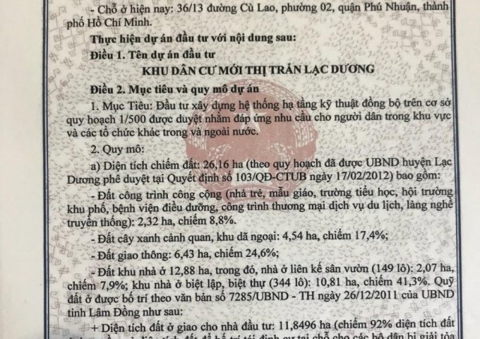 Bán đất nền dự án khu đô thị Vạn Xuân - Langbiang Town
