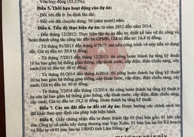 Bán đất nền dự án khu đô thị Vạn Xuân - Langbiang Town