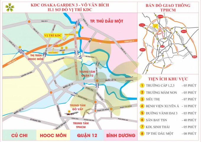 Bán đất nền khu dân cư Osaka Garden 3, Võ Văn Bích