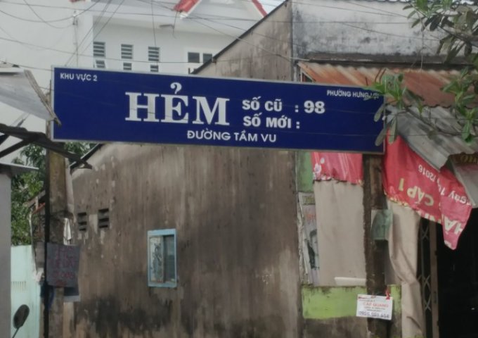 bán nền thổ cư 100% hẻm 98 tầm vu diện tích 140m2 hưng lợi , ninh kiều