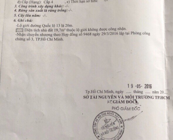 Bán nhà mặt tiền Quốc Lộ 13 cũ, Hiệp Bình Phước, DT 4x17.5m, cấp 4, vị trí cực đẹp