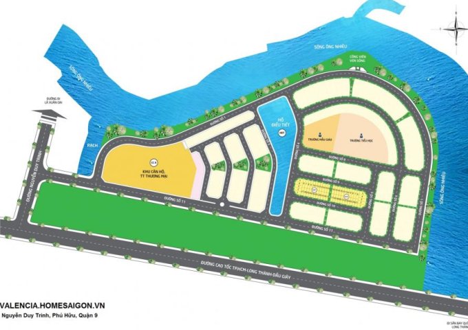 Bán shophouse mặt tiền sông dự án Valencia, phường Phú Hữu, Quận 9