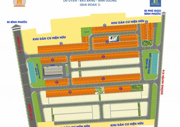 Đất nền Bình Dương, dự án Đức Phát 2 mặt tiền QL13 ngay KCN Bàu Bàng