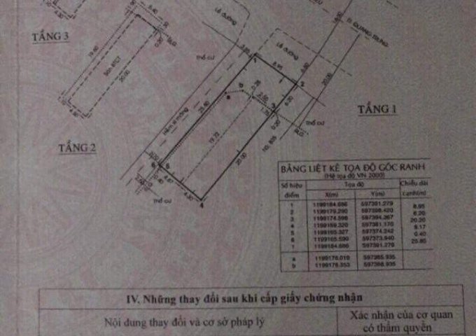 Cần bán nhà 2 mặt tiền 837 Quang Trung, dt 9 x 26 m. Phường 8, Gò Vấp