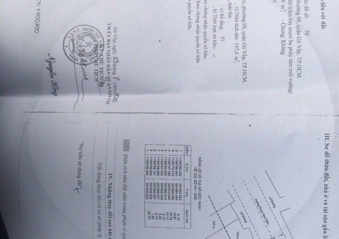 Bán nhà MT 202 Phạm Văn Chiêu, P. 9, Gò Vấp. Vị trí đẹp DT 6,1m x 31m, NH tới 10m