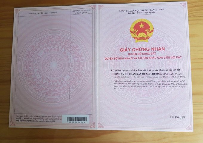 Bán đất nền dự án khu đô thị Vạn Xuân - Langbiang Town