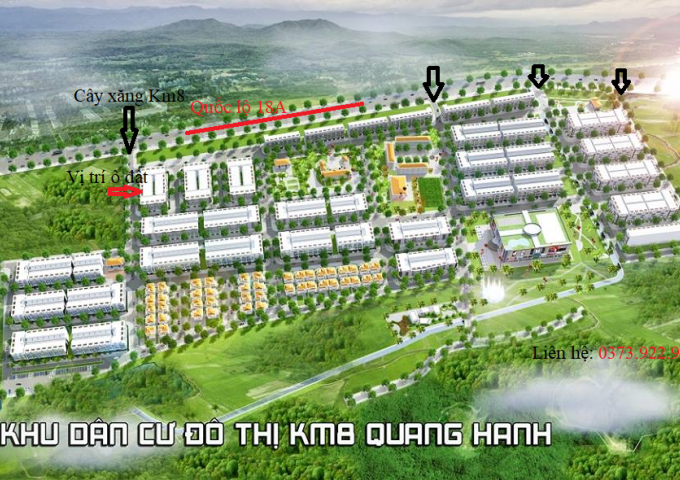 Bán ngay ô đất cách Quốc Lộ 18A chỉ 30m tại dự án Km8 Quang Hanh, Cẩm Phả, Quảng Ninh